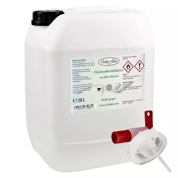 Recharge de désinfectant pour surfaces 20L Doktor-Klaus Recharge de désinfectant pour surfaces 20L Doktor-Klaus