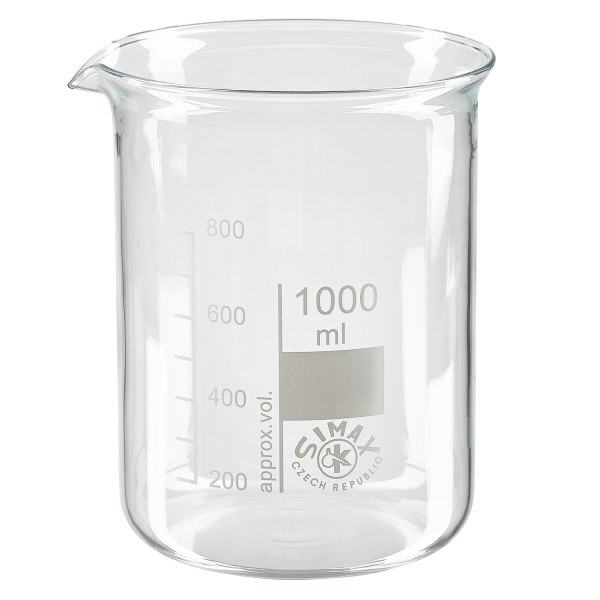 Bécher 1000ml en verre borosilicate résistant à la chaleur (forme basse)