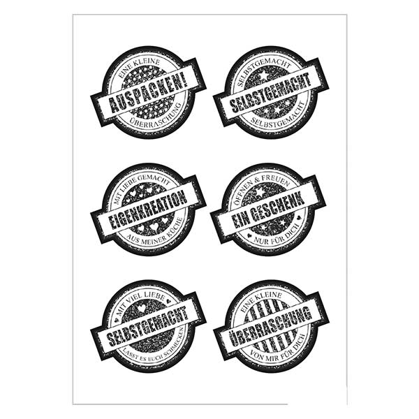 Sticker « cadeau » (12 autocollants avec paillettes) ø34mm | 2 feuilles = 12 autocollants en papier. Sticker « cadeau » (12 autocollants avec paillettes) ø34mm | 2 feuilles = 12 autocollants en papier.