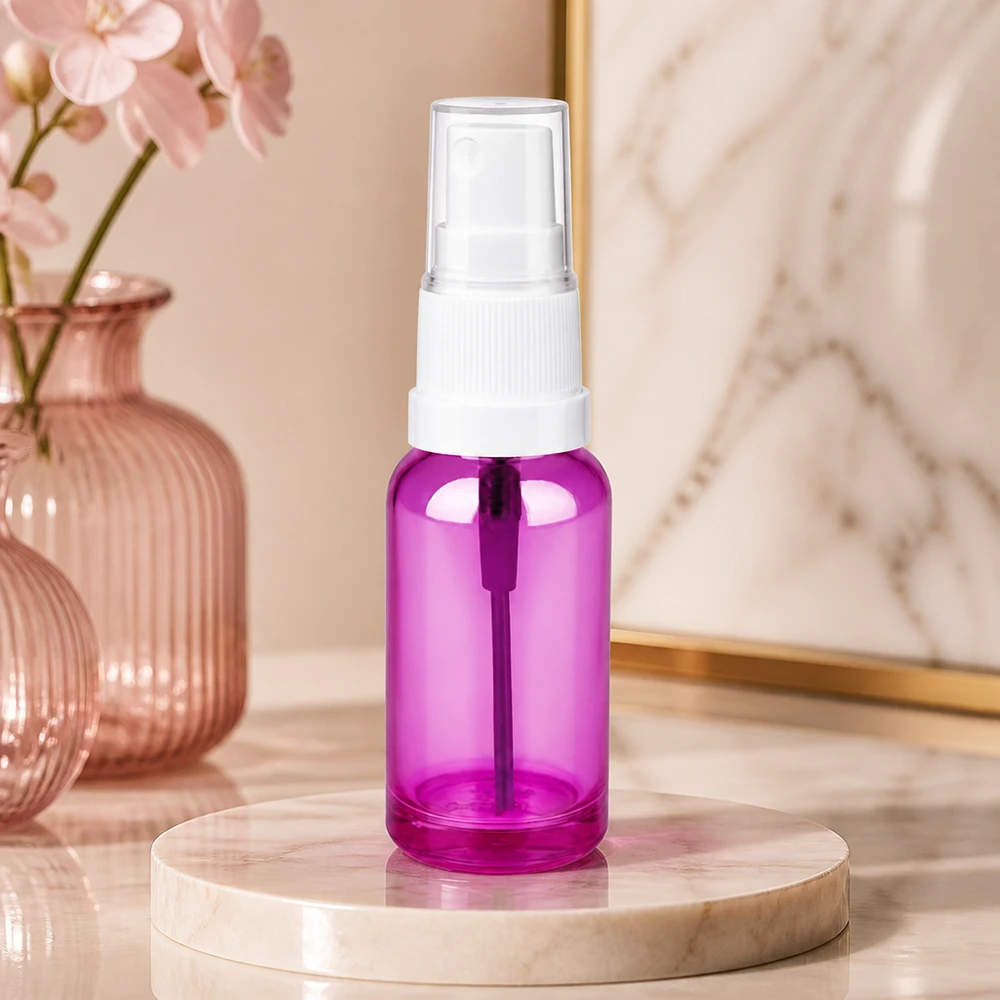 Vaporisateur 20ml blanc/transparent Standard PurpleLine UT18/20 Bouteille cosmétique maniable de 20 ml en violet transparent pour les mélanges DIY et les sérums