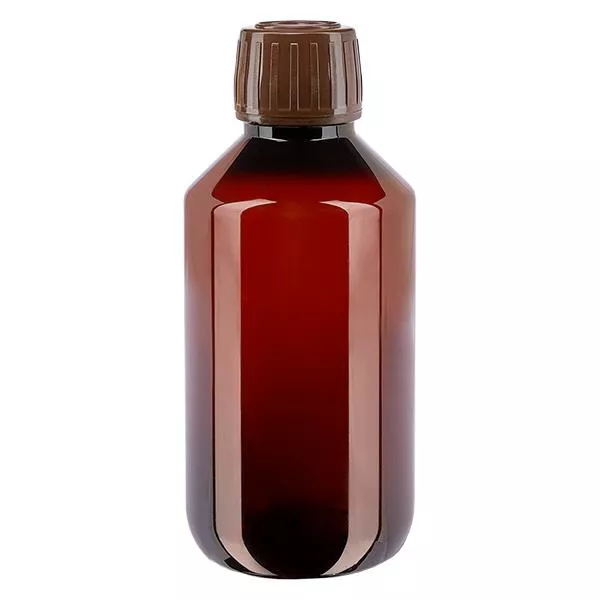 Bouteille PET 200ml avec bouchon marron,bouchon d'inviolabilité Bouteille PET 200ml avec bouchon marron,bouchon d'inviolabilité