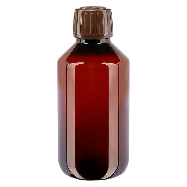 Bouteille PET 200ml avec bouchon marron,bouchon d'inviolabilité