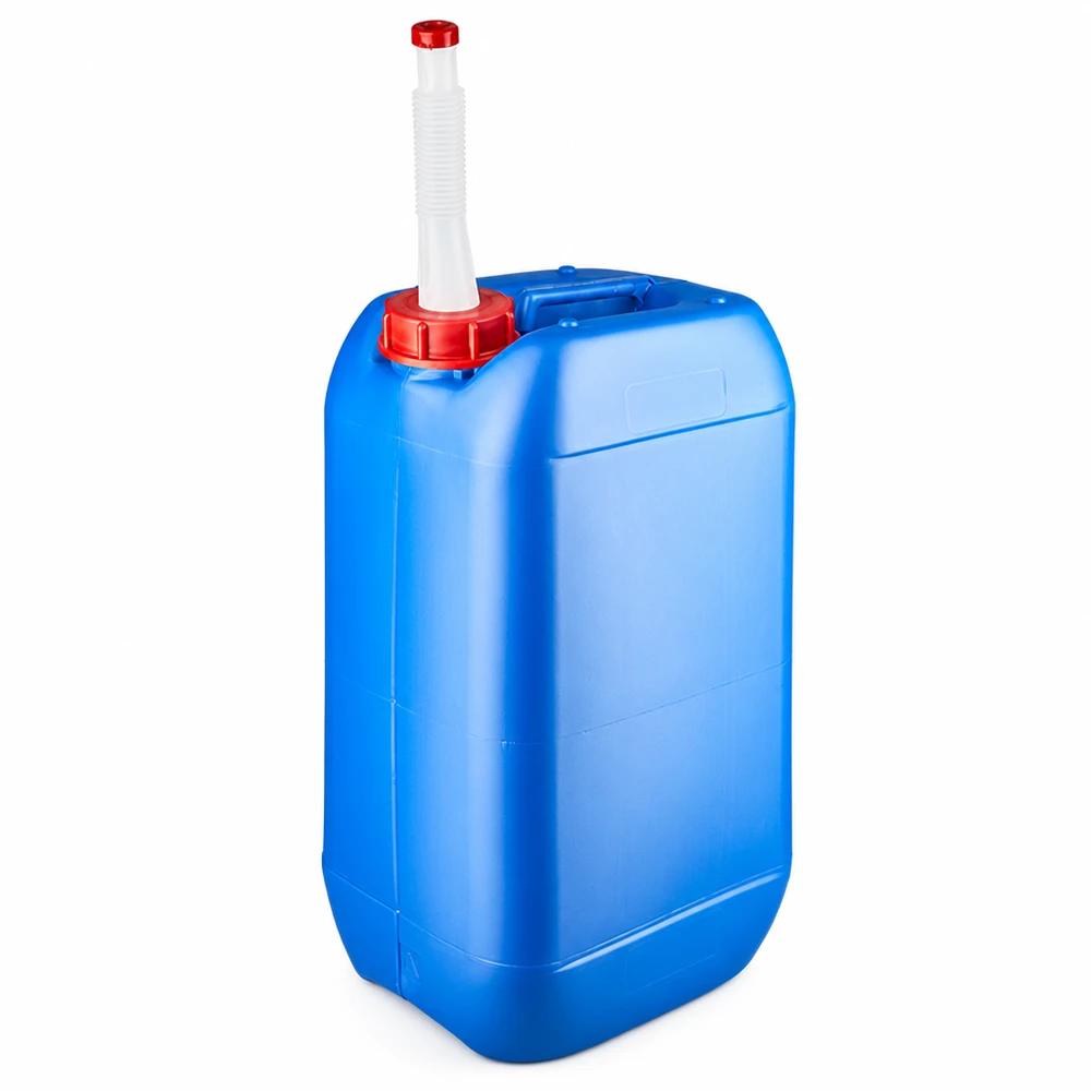 Bidon rectangulaire bleu de 15 L avec bec verseur flexible pour un stockage sûr des liquides