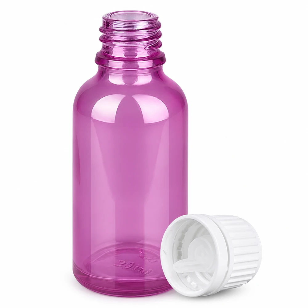 Ouverture goutte à goutte précise de 0.7mm flacon violet de 30ml pour un dosage précis des liquides