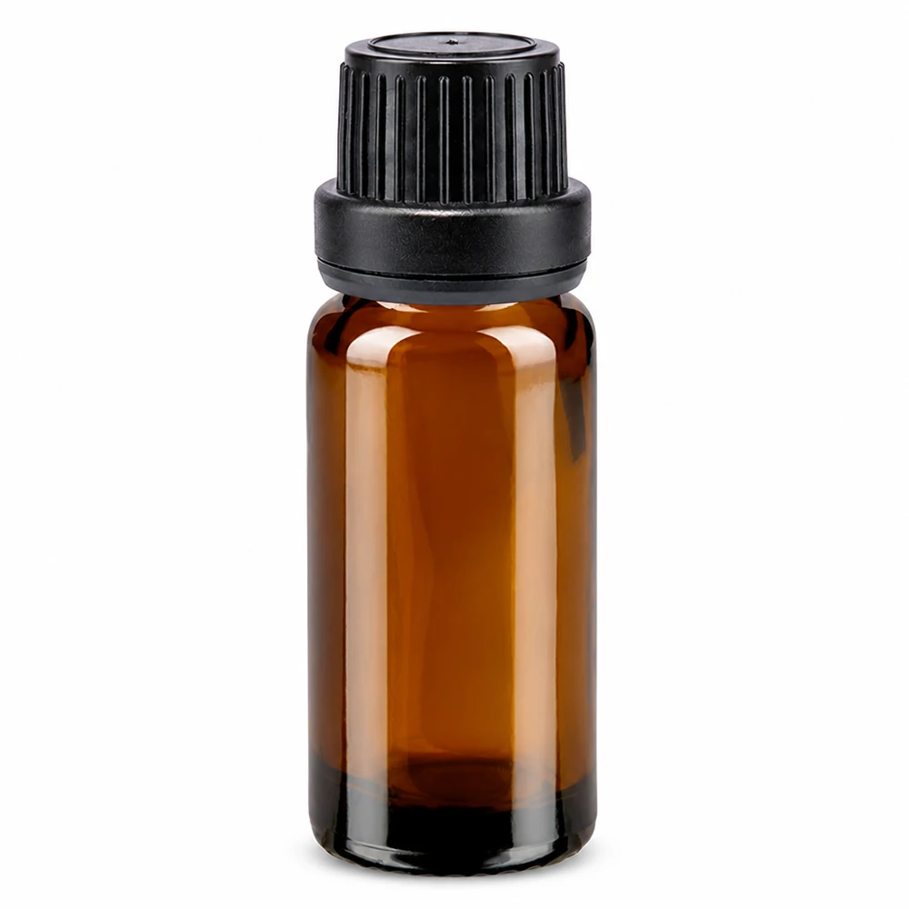 Petit flacon compte-gouttes marron de 10 ml, emballage d'origine noir, ApoGlas, pour huiles essentielles et produits pharmaceutiques