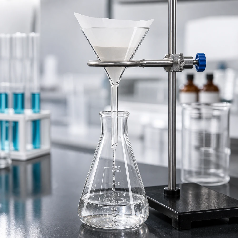 Entonnoir de précision de 80 mm en verre sodocalcique robuste, destiné aux expériences et analyses chimiques
