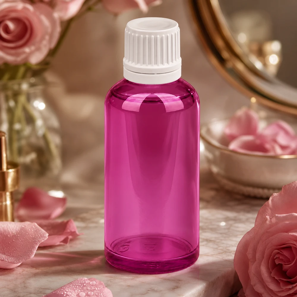 Flacon compte-gouttes 50ml 0,7mm blanc Originalité Bouchon à vis PurpleLine UT18/50 Flacon doseur compact violet de 50 ml avec bouchon compte-gouttes blanc à l'épreuve des enfants
