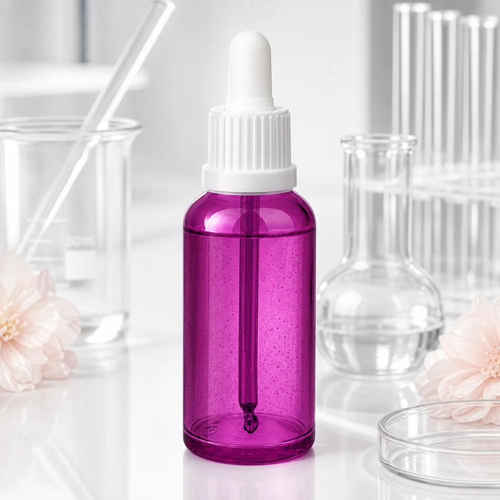 Flacon pipette 50ml blanc originalité bouchon à vis PurpleLine UT18/50 Bouteille en verre violet de haute qualité de 50 ml avec compte-gouttes pour les applications professionnelles