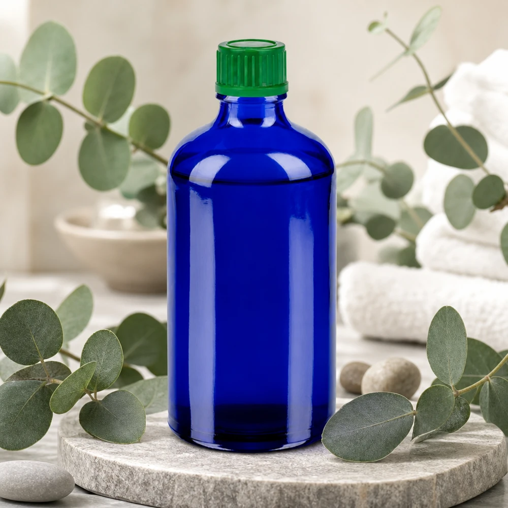 Flacon de 100ml 11mm SV vert STD BlueLine UT18/100 Flacon de laboratoire de 100 ml en verre bleu foncé avec système de fermeture standardisé UT18/100