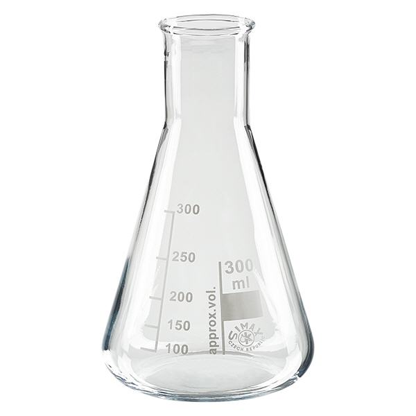 Erlenmeyer 300ml col étroit, verre borosilicate