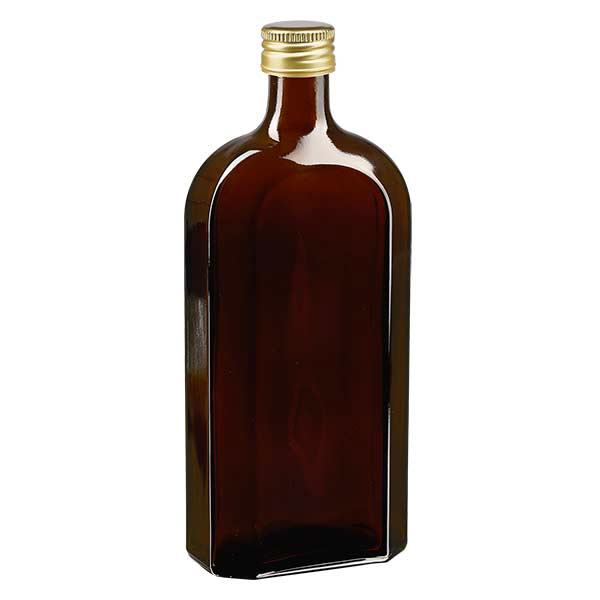 500 ml Meplat marron avec bouchon alu or PP28