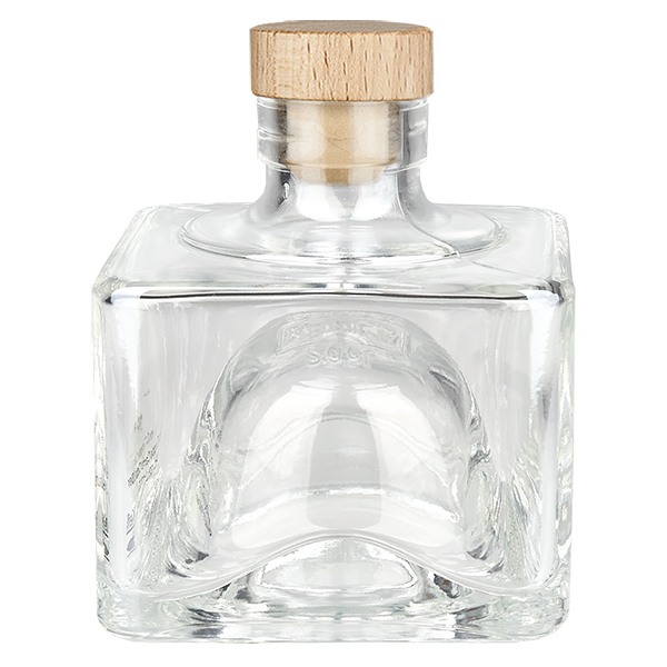 Bouteille en verre 200 ml « Bob » avec bouchon en bois UNiTWIST®