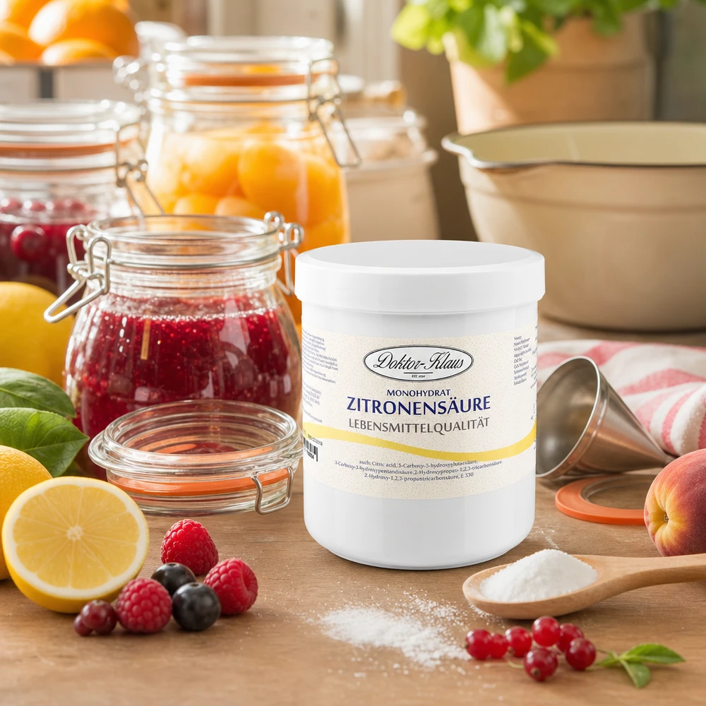 500g d'acide citrique Doktor-Klaus Acide citrique 500g Doktor-Klaus pour la fabrication de confitures et la conservation des fruits et baies