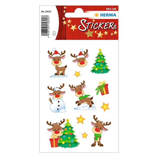 Sticker "Rudolph" (24 stickers avec paillettes) Sticker "Rudolph" (24 stickers avec paillettes)