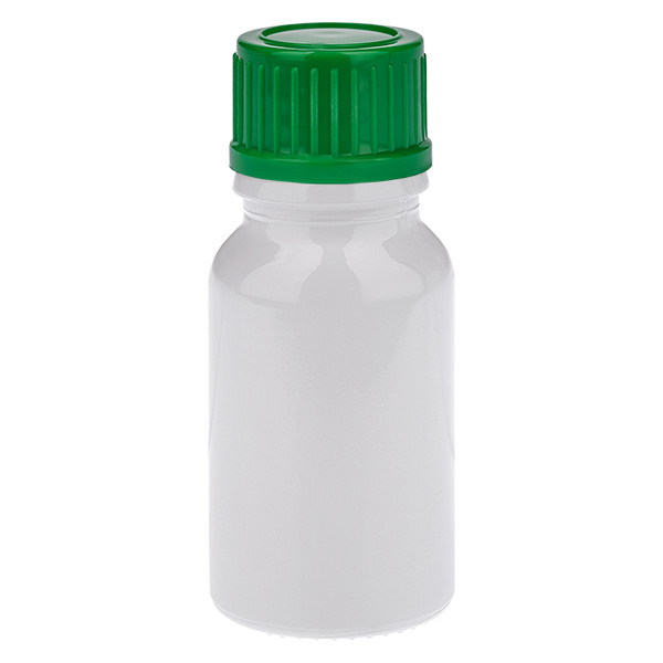Flacon de 10 ml, bouchon à vis vert de 11 mm, standard WhiteLine UT18/10 Flacon de 10 ml, bouchon à vis vert de 11 mm, standard WhiteLine UT18/10