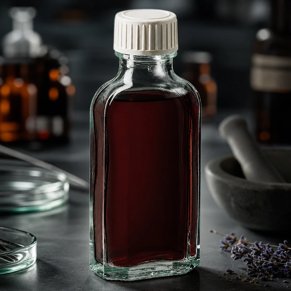 Flacon Meplat de 50 ml, de forme rectangulaire, en verre transparent, pour teintures et extraits