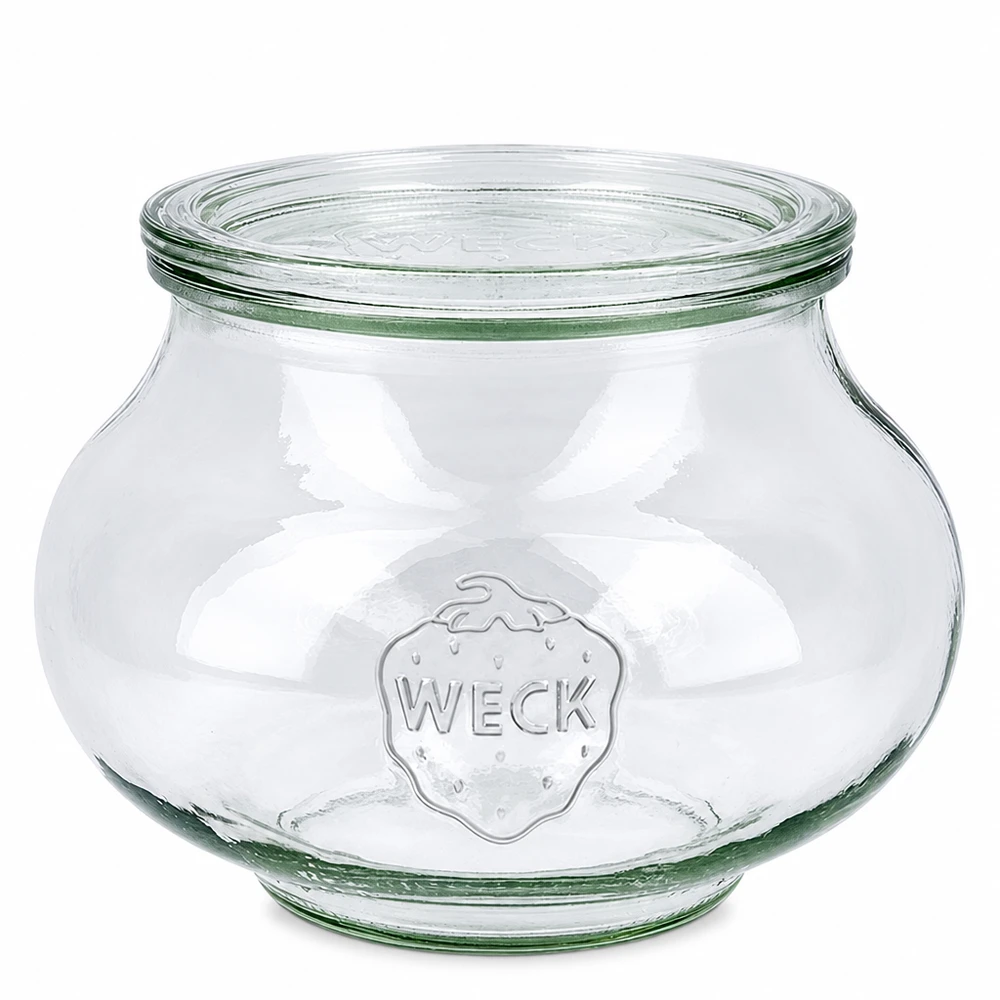 WECK Pot à bijoux 1062ml avec couvercle en verre RR100 Pot à conserves transparent pour la conservation et le rangement