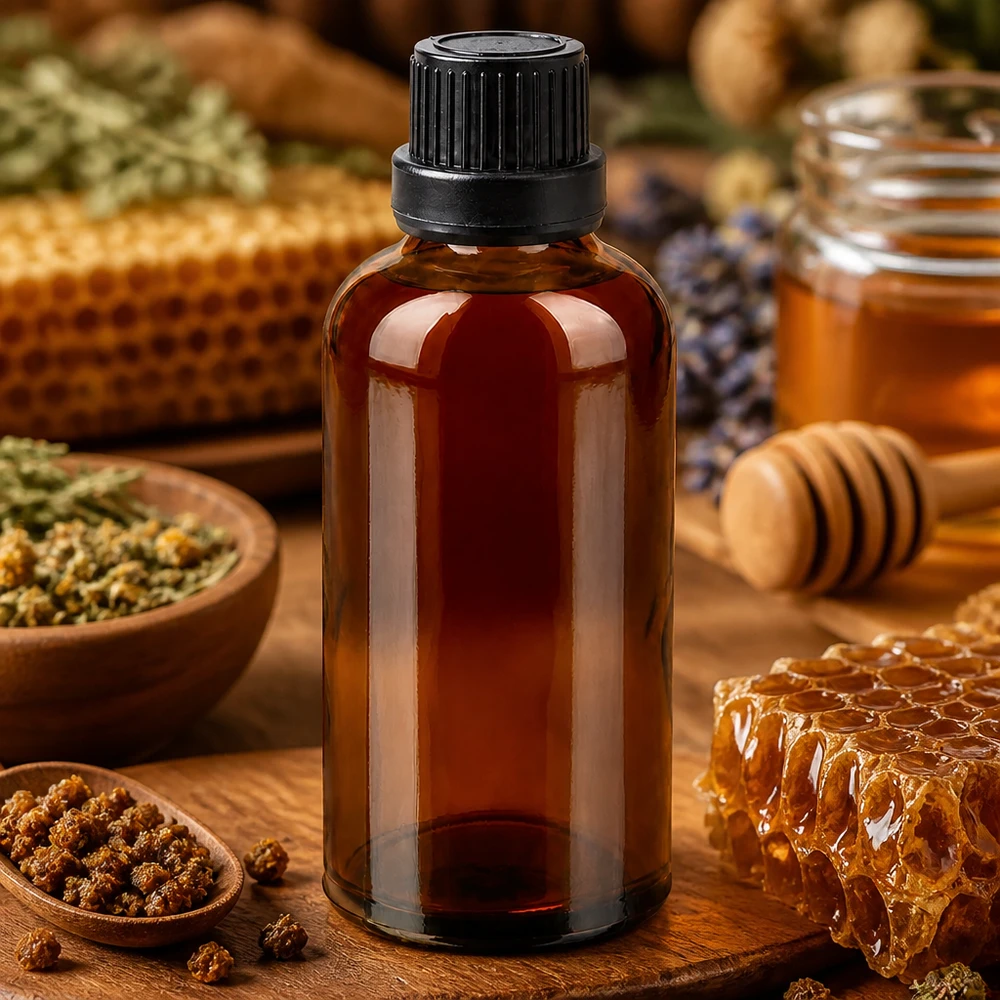 Flacon 50ml 11mm SV noir OV BrownLine UT18/50 Flacon compte-gouttes de 50 ml protégé de la lumière avec bouchon noir idéal pour les extraits d'herbes et les essences