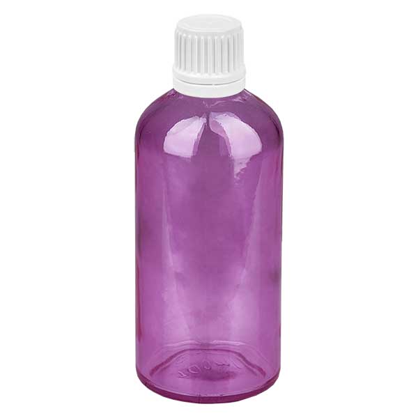 Flacon compte-gouttes 100ml 0,7mm blanc Originalité Bouchon à vis PurpleLine UT18/100