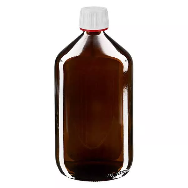 Flacon médical de 1000 ml avec bouchon blanc Flacon médical de 1000 ml avec bouchon blanc