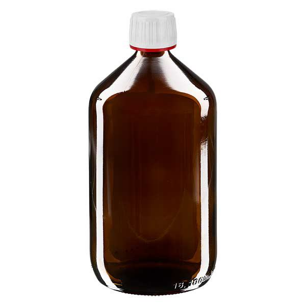 Flacon médical de 1000 ml avec bouchon blanc