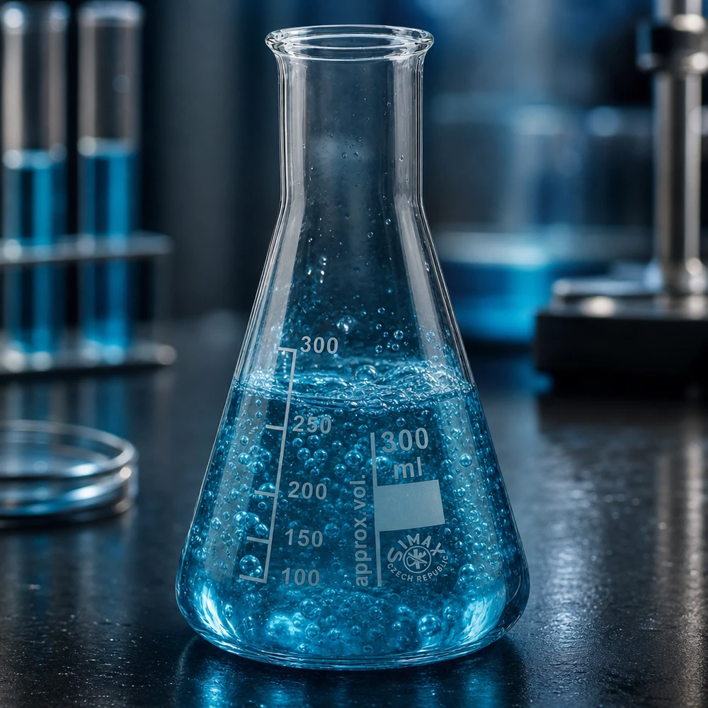 Erlenmeyer 300ml col étroit, verre borosilicate Erlenmeyer 300ml col étroit, verre borosilicate