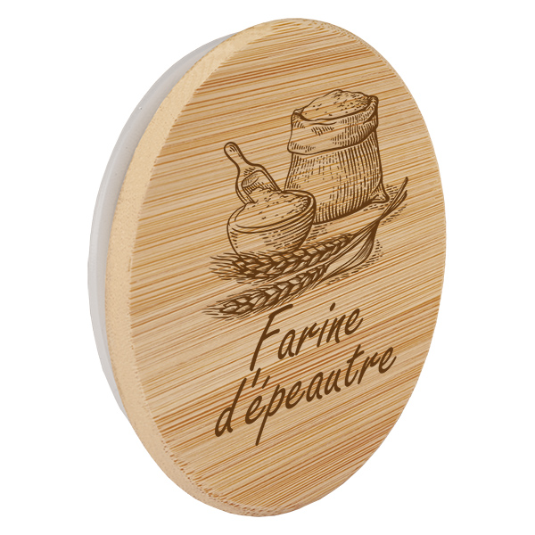 Couvercle en bois « Farine d'épeautre » pour WECK RR100