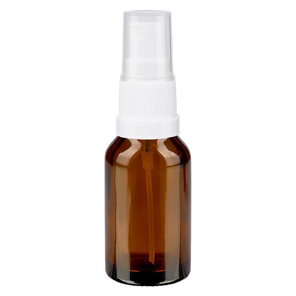 Flacon de pharmacie brun 15ml embout spray blanc