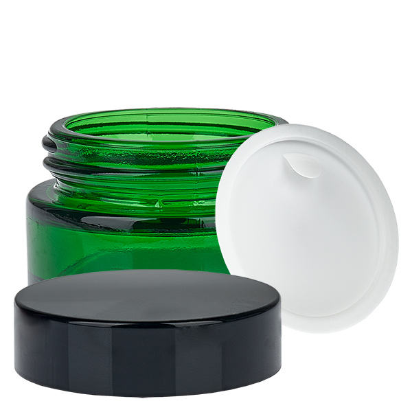 Pot en verre 20ml vert avec couvercle à insérer UNiTWIST