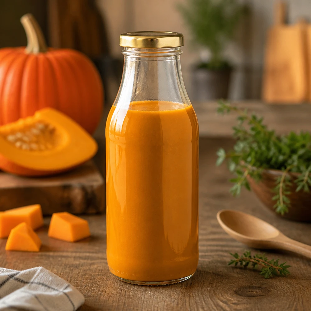 Bouteille en verre UNiTWIST de 330 ml avec bouchon à vis BasicSeal doré, pour vos smoothies maison