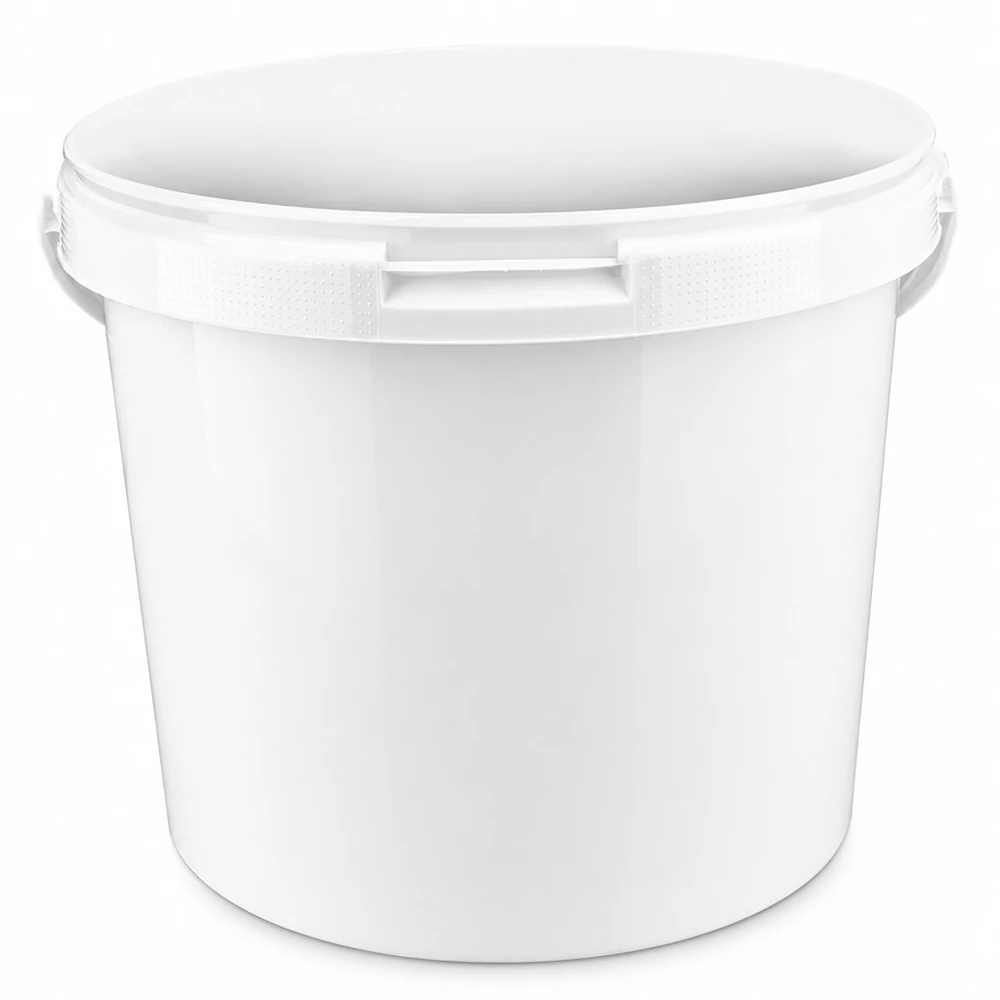 Seau polyvalent haut de gamme de 5,6 L, blanc, en polypropylène, sans couvercle