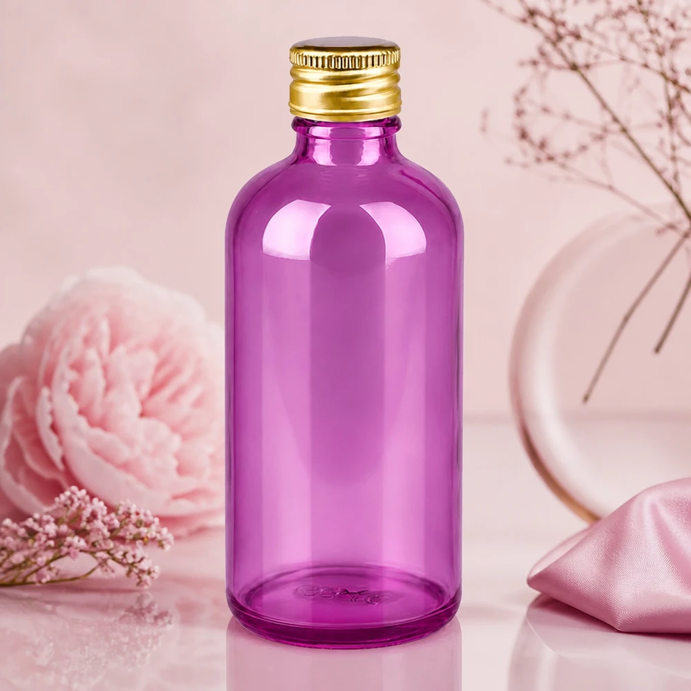 Flacon pharmaceutique en verre violet de 100 ml avec bouchon en aluminium pour le stockage stérile de substances actives