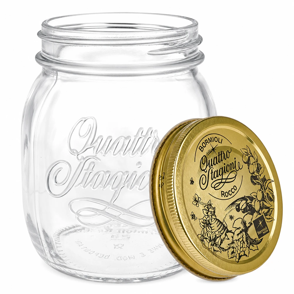 Quattro Stagioni 700ml bocal avec couvercle à visser amovible détail bocal italien pour conservation