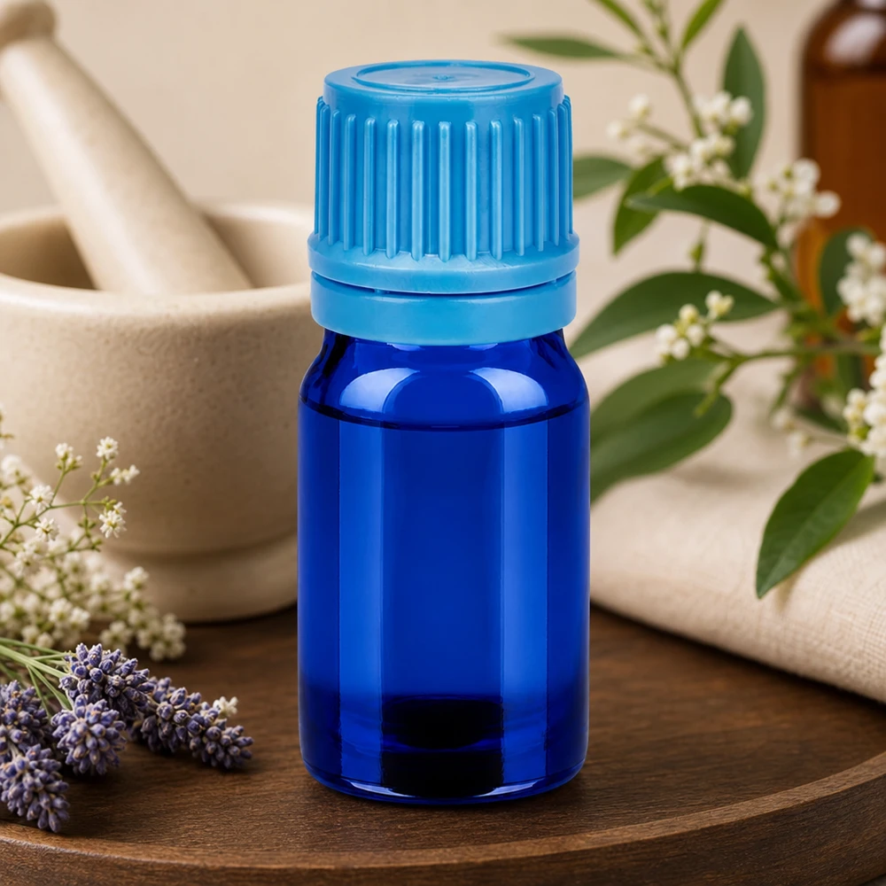 Flacon 5ml 11mm SV bleu OV BlueLine UT18/5 Flacon compact BlueLine de 5ml avec couvercle strié pour une conservation sûre des substances actives