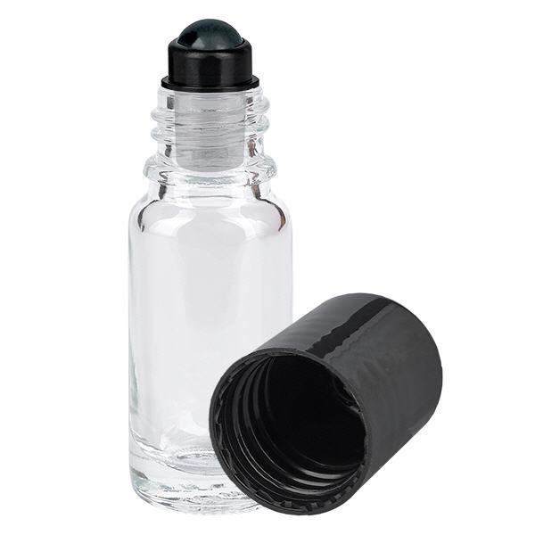 Flacon de déodorant en verre clair 10 ml, déo à bille vide Flacon de déodorant en verre clair 10 ml, déo à bille vide