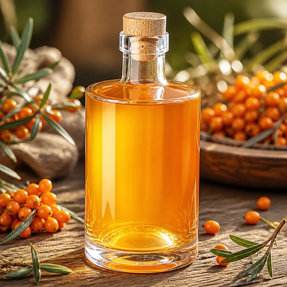 Bouteille en verre 350 ml « Galileo » avec bouchon en bois UNiTWIST®