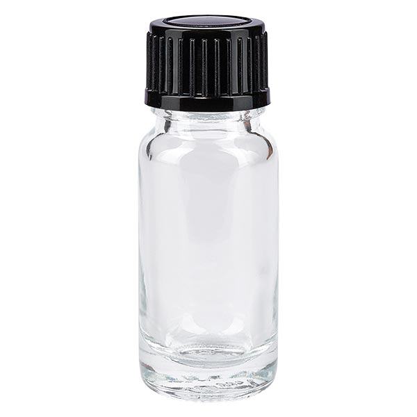 Flacon transparent 10ml bouchon compte-gouttes blanc 1mm std Flacon transparent 10ml bouchon compte-gouttes blanc 1mm std