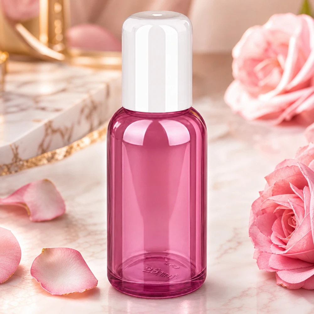 Flacon roll-on 30ml blanc standard PurpleLine UT18/30 Bouteille à rouler de 30 ml en verre coloré de haute qualité avec capuchon blanc pour les traitements de beauté