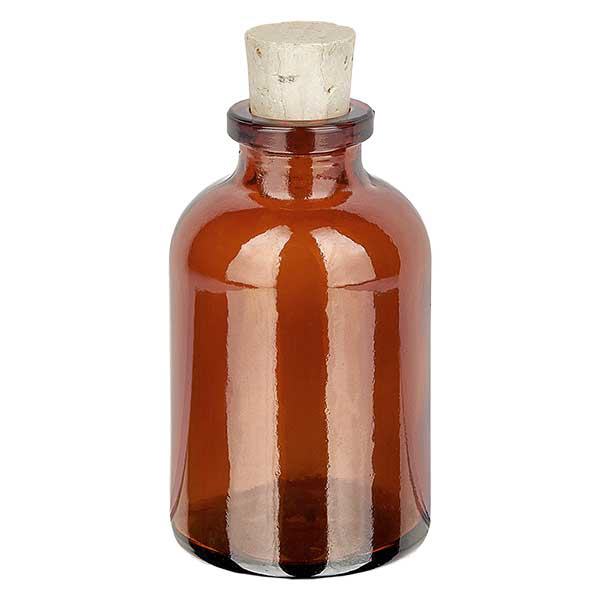 Flacon en verre ambré 30 ml avec bouchon de liège 11/14 mm Flacon en verre ambré 30 ml avec bouchon de liège 11/14 mm