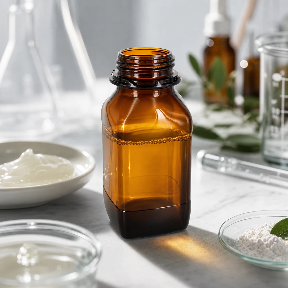 Bouteille de conservation en verre ambré de 500 ml - Une protection fiable pour vos substances précieuses Bouteille professionnelle de 500 ml pour produits chimiques avec filetage pour une fermeture sûre en laboratoire