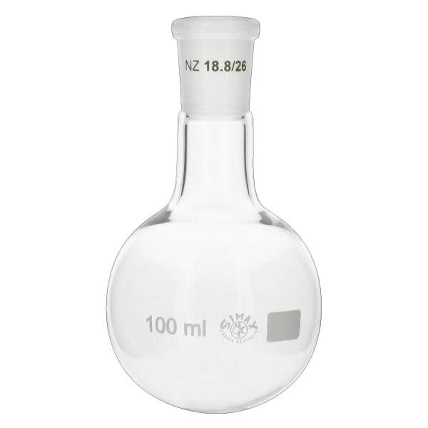 Ballon à fond plat 100ml col étroit borosilicate avec broyage 19/26