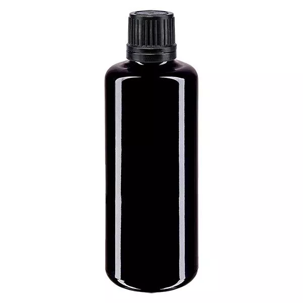 Flacon de pharmacie viol. 50ml v. à vis noir verse. OV Flacon de pharmacie viol. 50ml v. à vis noir verse. OV