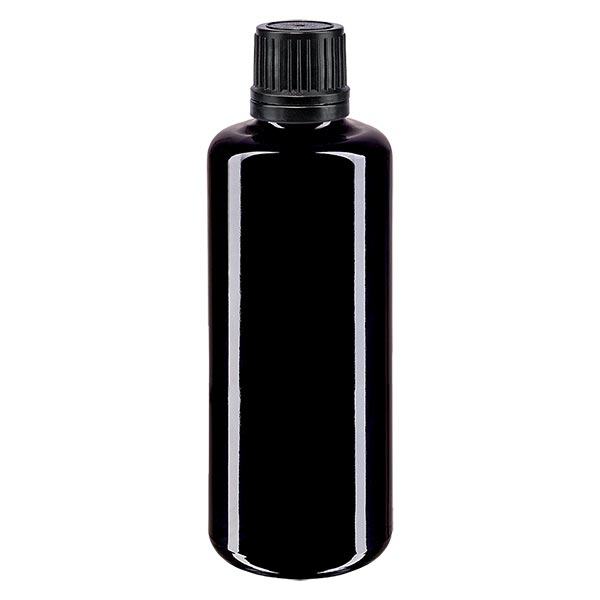 Flacon de pharmacie viol. 50ml v. à vis noir verse. OV Flacon de pharmacie viol. 50ml v. à vis noir verse. OV