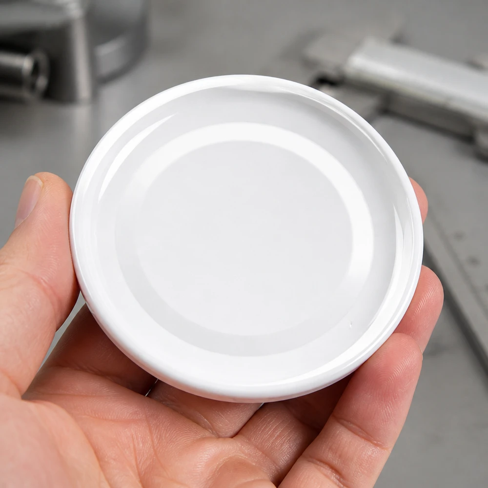 Couvercle de conserve blanc TO43 43 mm BasicSeal UniTwist, surface lisse sans impression