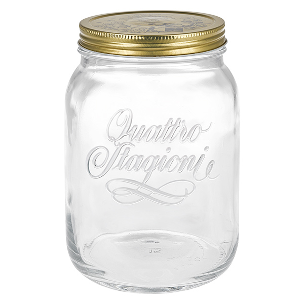 2000ml verre rond "Quattro Stagioni" avec couvercle