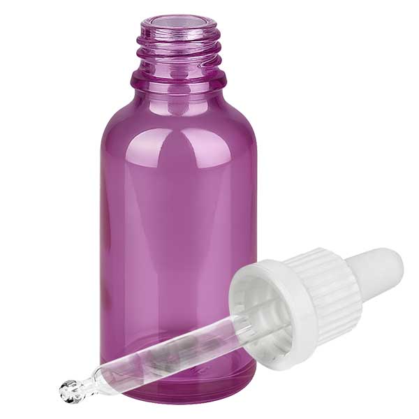 Flacon pipette 30ml blanc originalité bouchon à vis PurpleLine UT18/30