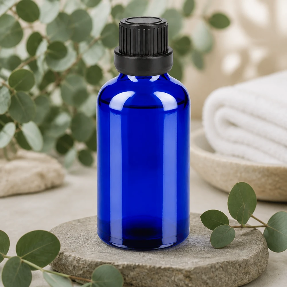 Flacon 50ml 11mm SV noir OV BlueLine UT18/50 Flacon en verre BlueLine 50ml pratique avec bouchon d'inviolabilité pour un stockage sûr du produit