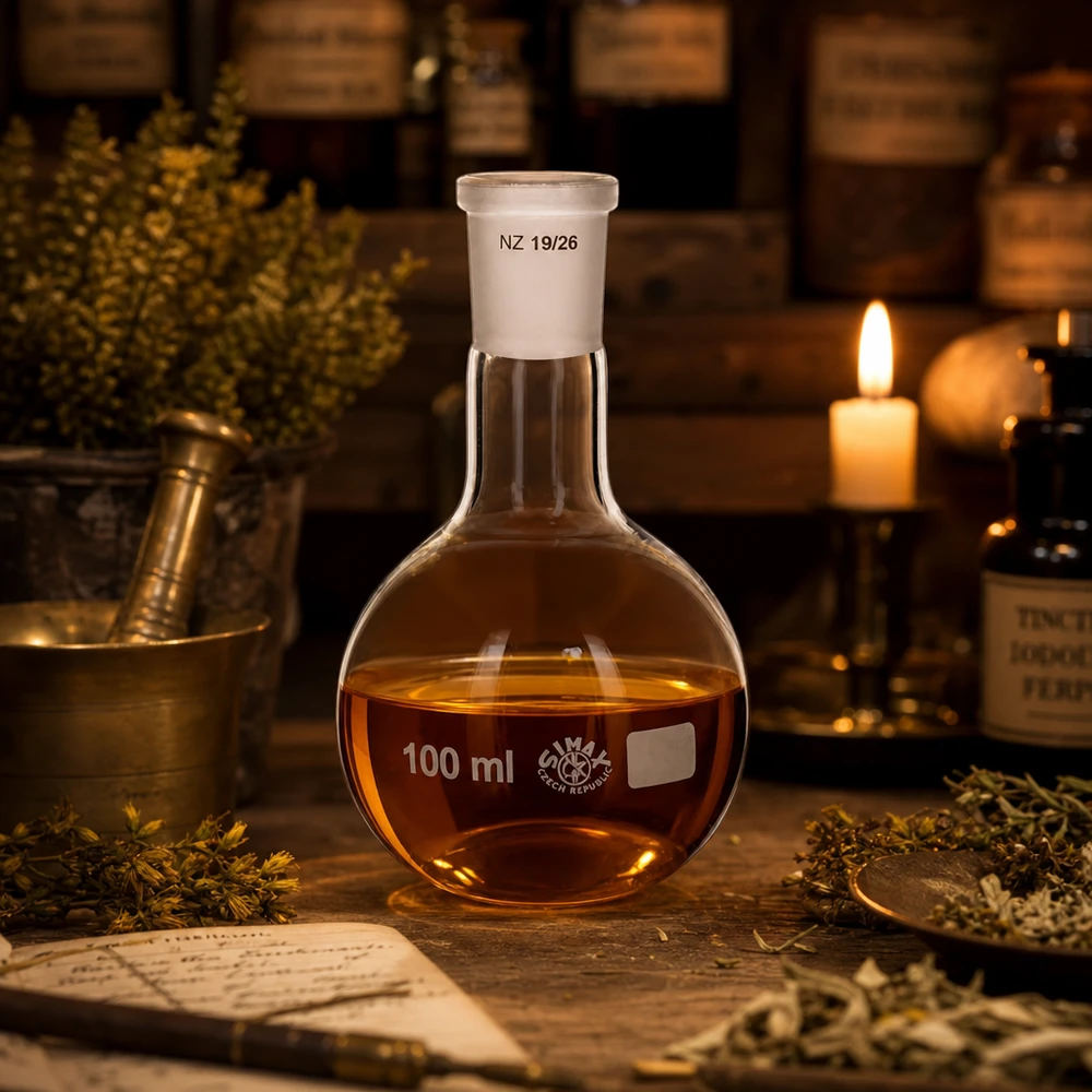 Ballon à fond plat 100 ml à col étroit, en verre borosilicate avec rodage normalisé 19/26 Ballon de distillation 100ml à fond large et col étroit - équipement de laboratoire précis
