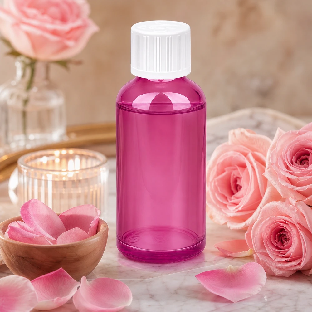 Flacon 50ml bouchon à vis 11mm blanc standard sécurité enfant PurpleLine UT18/50 Petit flacon de 50 ml avec bouchon blanc à visser, idéal pour les voyages et les déplacements