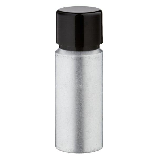Bouteille en aluminium teinté 20 ml, avec bouchon à vis noir et joint conique